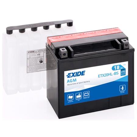 Exide ETX20HLBS Dry AGM Motorcycle Battery 1 Year Warranty