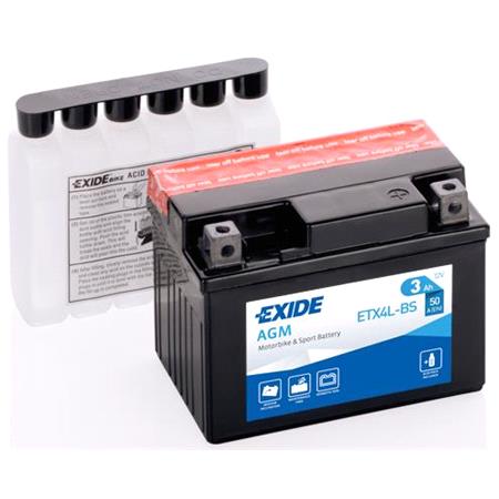 Exide ETX4LBS Dry AGM Motorcycle Battery 1 Year Warranty