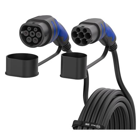 SyncEV Type 2 to Type 2 Charging Cable, 7.4kw / 250V Mode 3   5m 