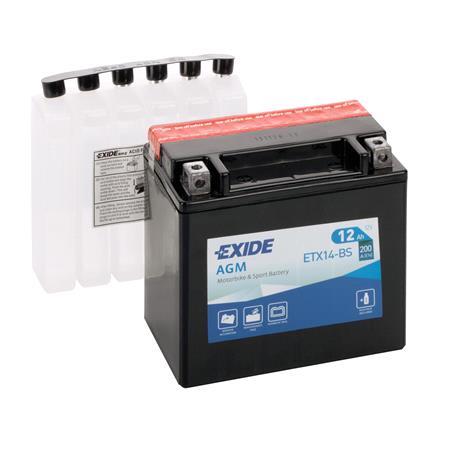 EXIDE Motorcycle Battery   YTX14BS AGM 12V Battery