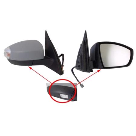 Right Wing Mirror (electric, heated, indicator and puddle lamp, power fold, 12 pin connector) for Ford S MAX 2006 2015