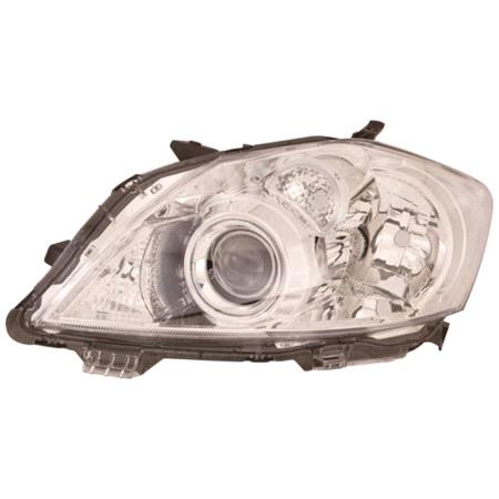 Left Headlamp (With Chrome Bezel, Halogen, Takes H11 / HB3 Bulbs, With Load Level Adjustment, Supplied Without Motor / Bulbs) for Toyota AURIS  2010 2012