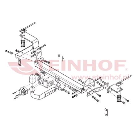 Steinhof Towbar (fixed with 2 bolts) for Fiat 500, 2007 Onwards