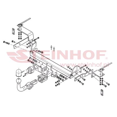Steinhof Automatic Detachable Towbar (horizontal system) for Fiat 500, 2007 Onwards