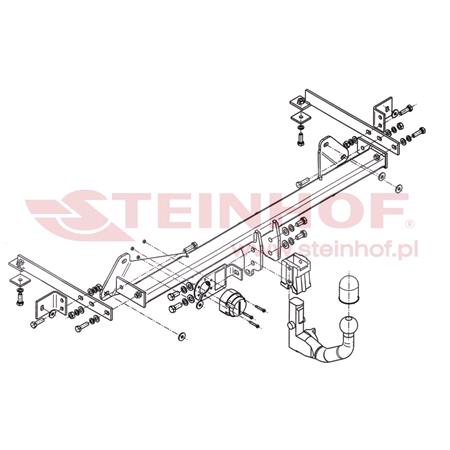 Steinhof Automatic Detachable Towbar (vertical system) for Fiat 500L (not Trekking), 2012 Onwards