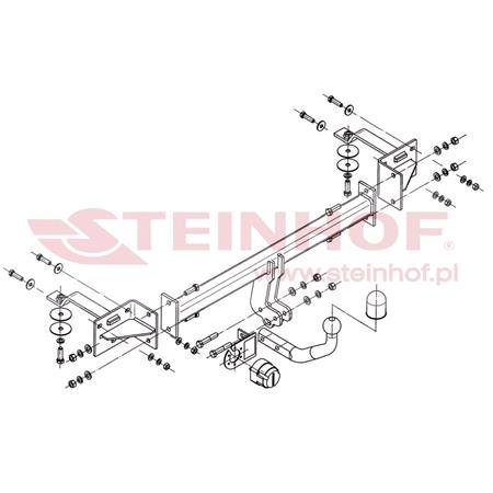 Steinhof Towbar (fixed with 2 bolts) for Lancia DELTA III,  2008 to 2014