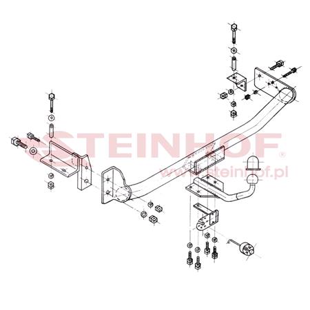Steinhof Towbar (fixed with 4 bolts) for Fiat BRAVA,  1995 to 2002