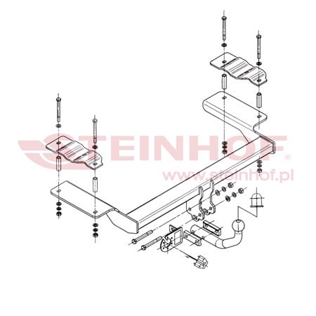 Steinhof Towbar (fixed with 2 bolts) for Fiat CROMA, 2005 2011