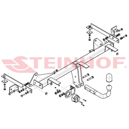 Steinhof Towbar (fixed with 2 bolts) for Fiat 500L Trekking/Cross, 2012 Onwards