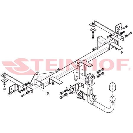 Steinhof Automatic Detachable Towbar (vertical system) for Fiat 500L Trekking/Cross, 2012 Onwards