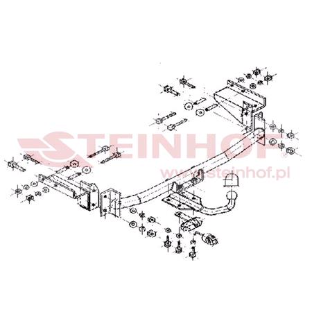 Steinhof Towbar (fixed with 4 bolts) for Fiat MAREA, 1996 2007
