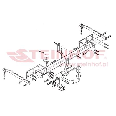 Steinhof Towbar (fixed with 2 bolts) for Fiat Panda, 2012 Onwards