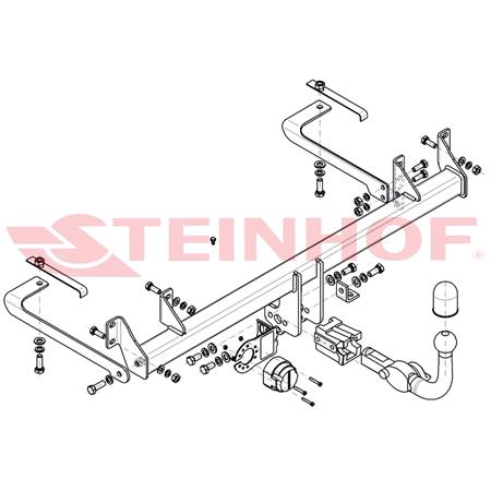 Steinhof Automatic Detachable Towbar (horizontal system) for Fiat PANDA, 2003 2011
