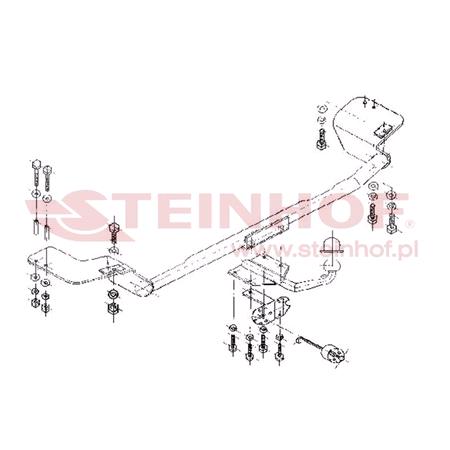 Steinhof Towbar (fixed with 4 bolts) for Fiat PALIO Weekend, 1996 2001