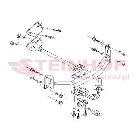 Steinhof Towbar (fixed with 4 bolts) for Fiat PUNTO, 1993 1999