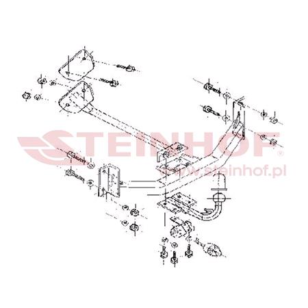 Steinhof Towbar (fixed with 4 bolts) for Fiat PUNTO Convertible, 1994 2000