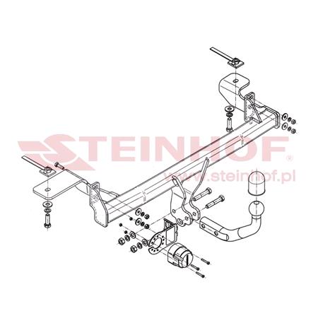 Steinhof Towbar (fixed with 2 bolts) for Fiat PANDA 4x4,  2003 to 2011