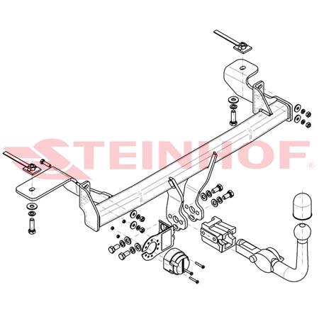 Steinhof Automatic Detachable Towbar (horizontal system) for Fiat PANDA 4x4, 2003 2011