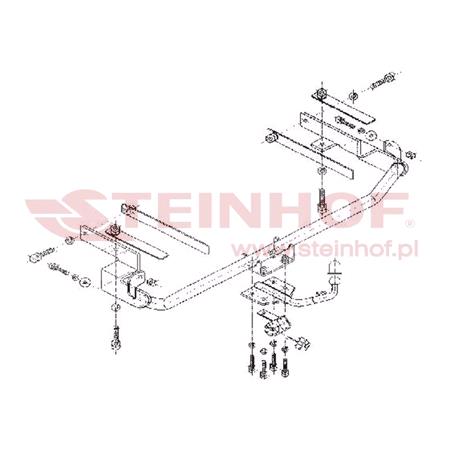 Steinhof Towbar (fixed with 4 bolts) for Fiat STILO, 5 Door, 2001 2006