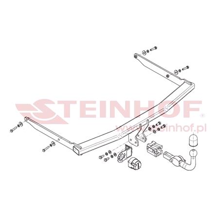 Steinhof Automatic Detachable Towbar (horizontal system) for Ford FOCUS II Saloon,  2005 to 2011