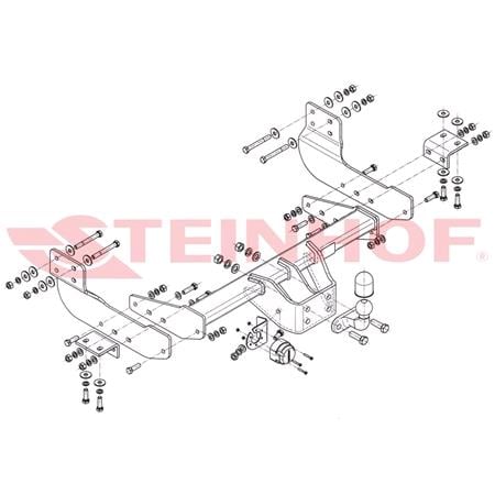 Steinhof Forged Towbar (fixed with 2 bolts) for Ford TRANSIT Van, 2014 Onwards