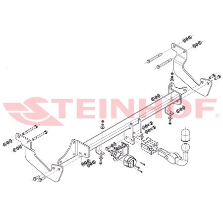 Steinhof Automatic Detachable Towbar (horizontal system) for Ford TOURNEO COURIER Kombi, 2014 Onwards