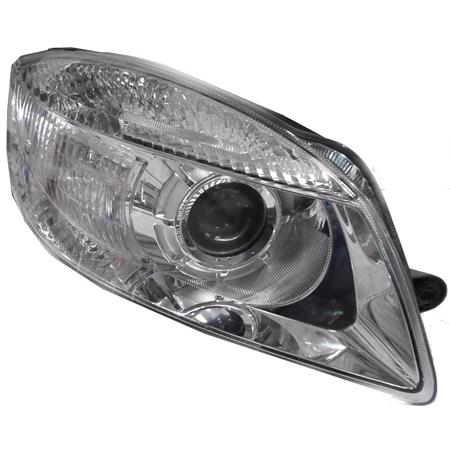 Right Headlamp (Halogen, Projector Headlamp, Takes H7 Bulb, Supplied With Motor) for Skoda Fabia Estate 2007 2010