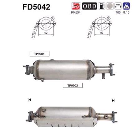 AS Diesel Soot Particle Filter FD5042