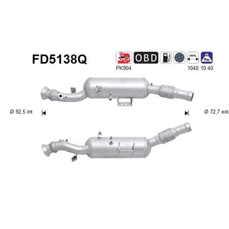 AS Diesel Soot Particle Filter FD5138Q