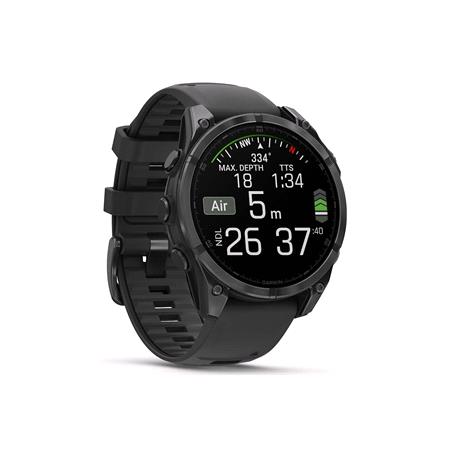 Garmin Fenix 8 Smartwatch 47mm AMOLED in Slate Gray Steel/Black with Black Strap