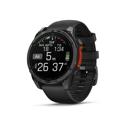 Garmin Fenix 8 Smartwatch 47mm AMOLED in Slate Gray Steel/Black with Black Strap