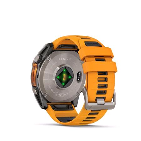 Garmin Fenix 8 Smartwatch 51mm AMOLED in Titanium with Orange Strap