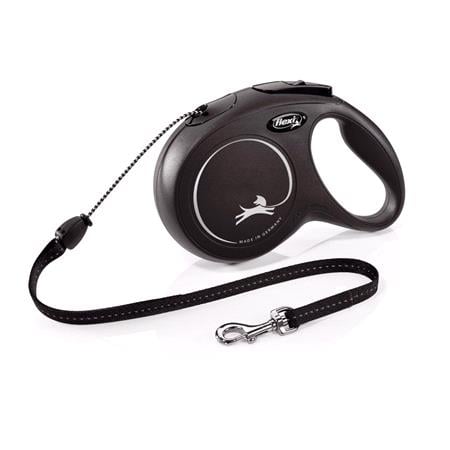 Flexi Classic Black Strong Corded Dog Lead   8m