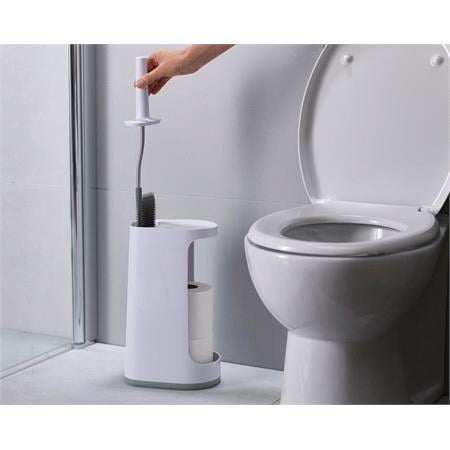 Joseph Joseph Flex Store Toilet Brush With Extra Large Caddy   Grey and White
