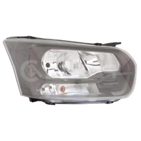 Right Headlamp (Halogen, Takes H7 / H15 Bulbs, Without Cornering Light, Supplied With Motor) for Ford TRANSIT Platform/Chassis 2014 on