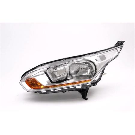 Left Headlamp (Halogen, Chrome Bezel, Takes H7 / H15 Bulbs, With Daytime Running Lamp) for Ford TOURNEO CONNECT 2013 on