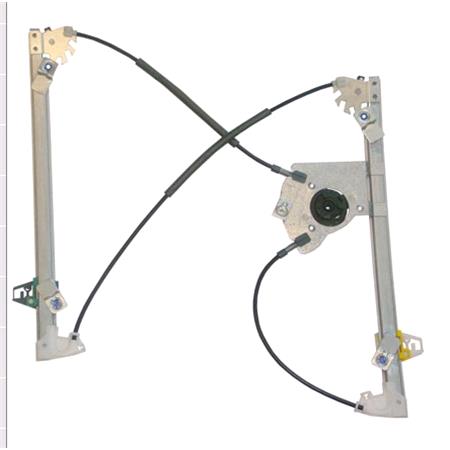 Front Left Electric Window Regulator Mechanism (without motor) for Citroen DS3, 2010 , 2 Door Models, WITHOUT One Touch/Antipinch, holds a standard 2 pin/wire motor
