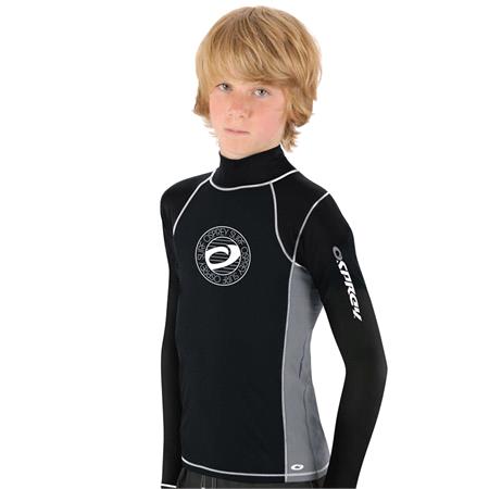 Osprey Boy's Long Sleeve Rash Vest   Black   Size XS