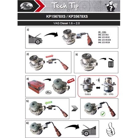 Gates Timing Belt Kit with Water Pump   KP15678XS