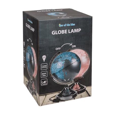 Globe Lamp, Map Of The World   30cm