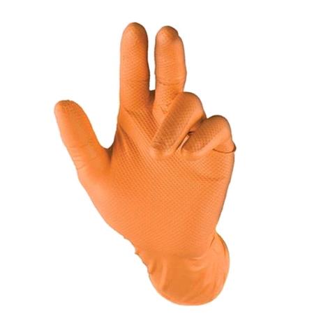 Gripster Skins Thick Orange Nitrile Gloves   Extra Large   10 pack