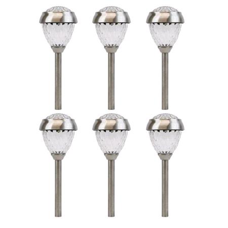 Crown Solar Stake Lights   Pack of 6
