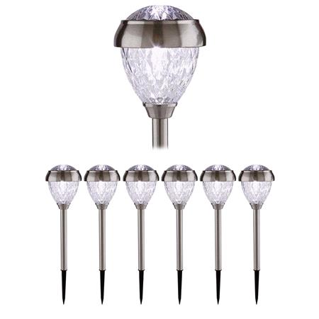 Crown Solar Stake Lights   Pack of 6