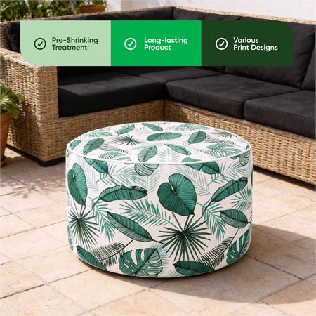 Outdoor Botanical Pouf Ottoman 