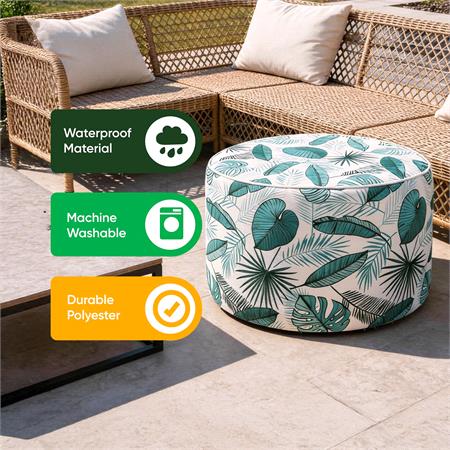 Outdoor Botanical Pouf Ottoman 