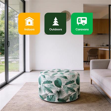 Outdoor Botanical Pouf Ottoman 