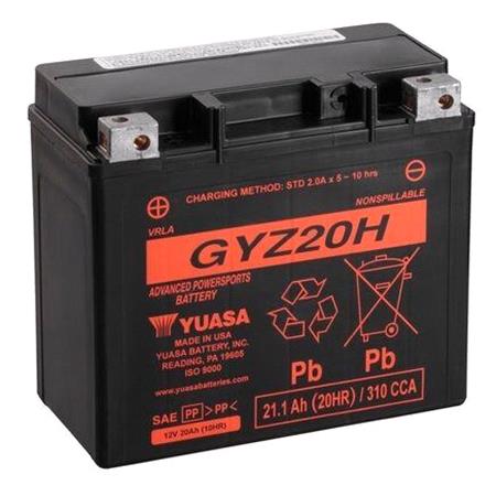 Yuasa Motorcycle Battery   GYZ20H 12V High Performance MF VRLA Battery