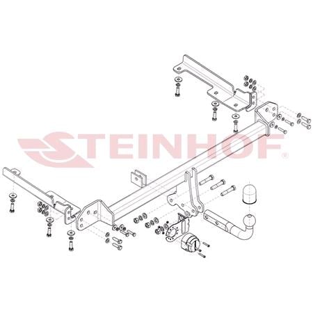 Steinhof Towbar (fixed with 2 bolts) for Honda CR V Mk IV, 2012 2016