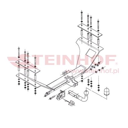 Steinhof Towbar (fixed with 2 bolts) for Honda CR V Mk II, 2002 2006