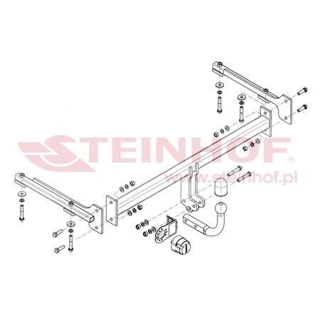 Steinhof Towbar (fixed with 2 bolts) for Honda CIVIC VIII, 2005 2012